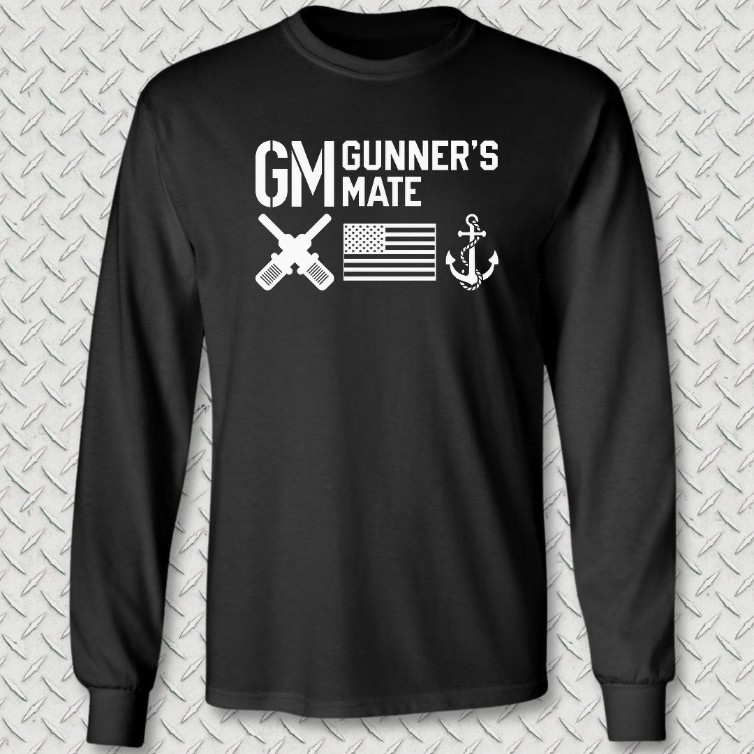 GM - Flag & Anchor Long Sleeve Tee - Black