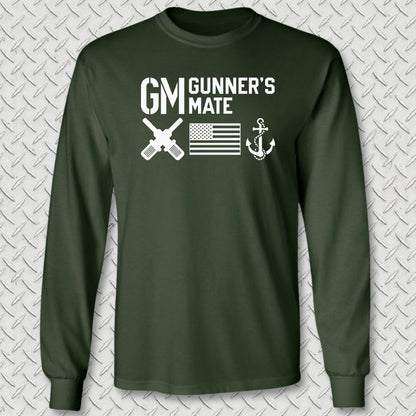 GM - Flag & Anchor Long Sleeve Tee - Forest Green