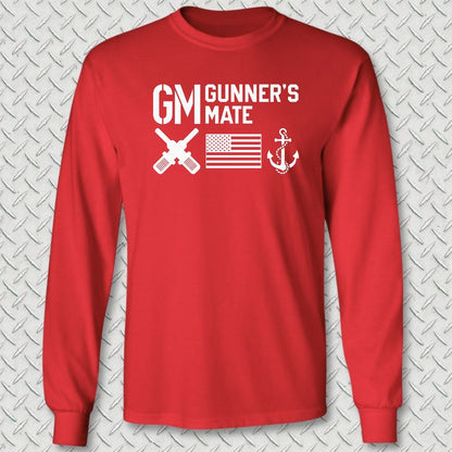 GM - Flag & Anchor Long Sleeve Tee - Red