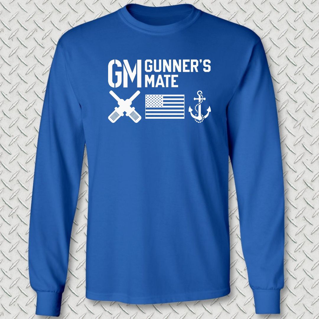 GM - Flag & Anchor Long Sleeve Tee - Royal Blue