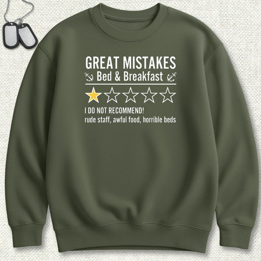 Great Mistakes Review Sweatshirt - Military Green