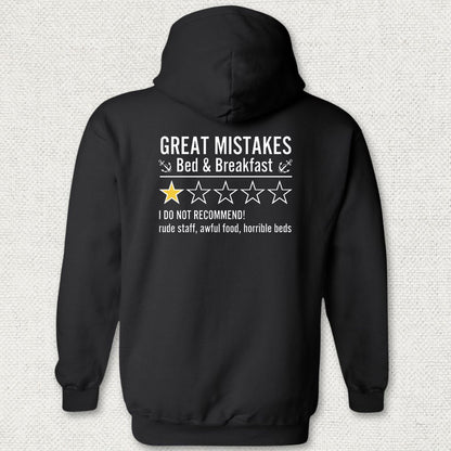Great Mistakes Review Hoodie - Black
