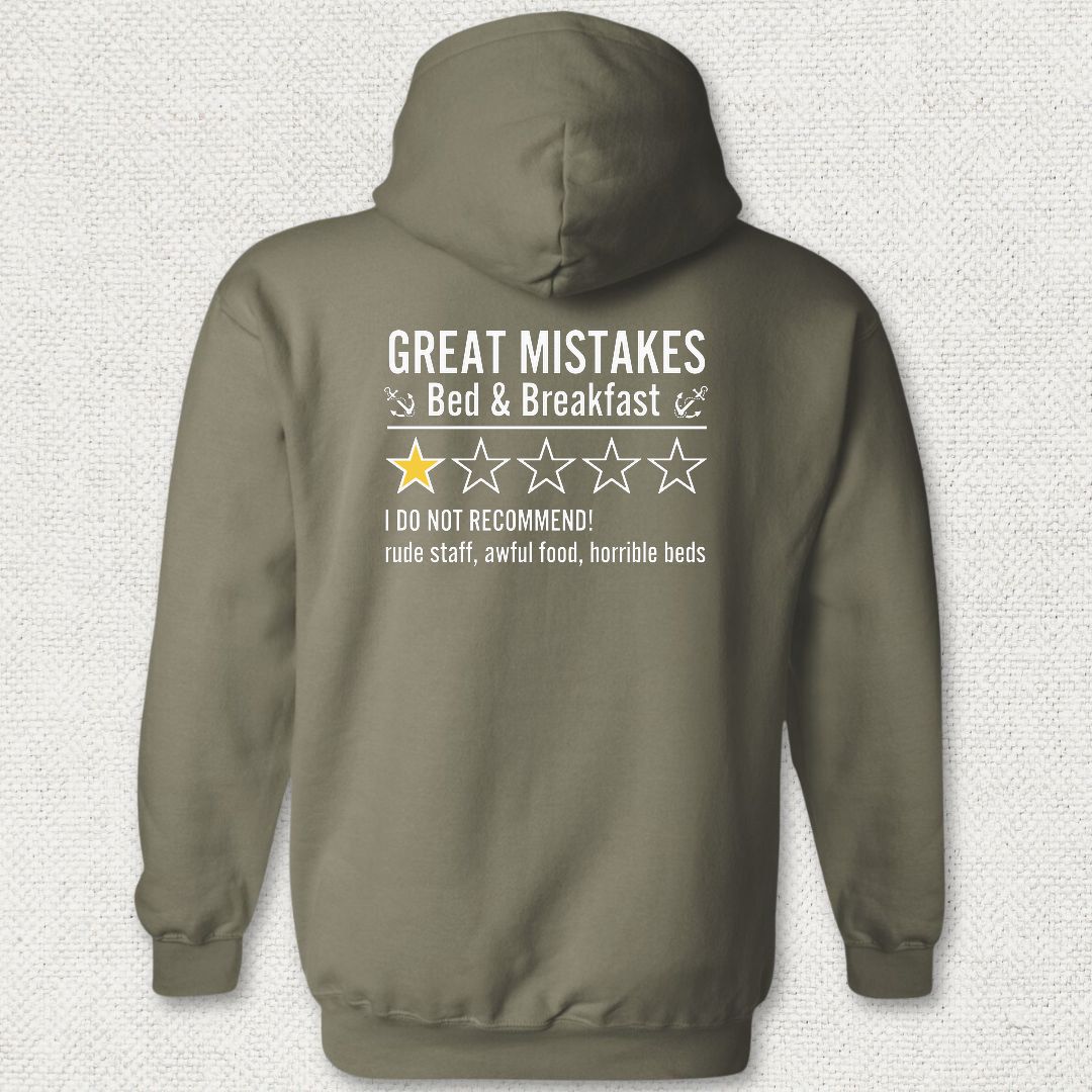 Great Mistakes Review Hoodie - Military Green