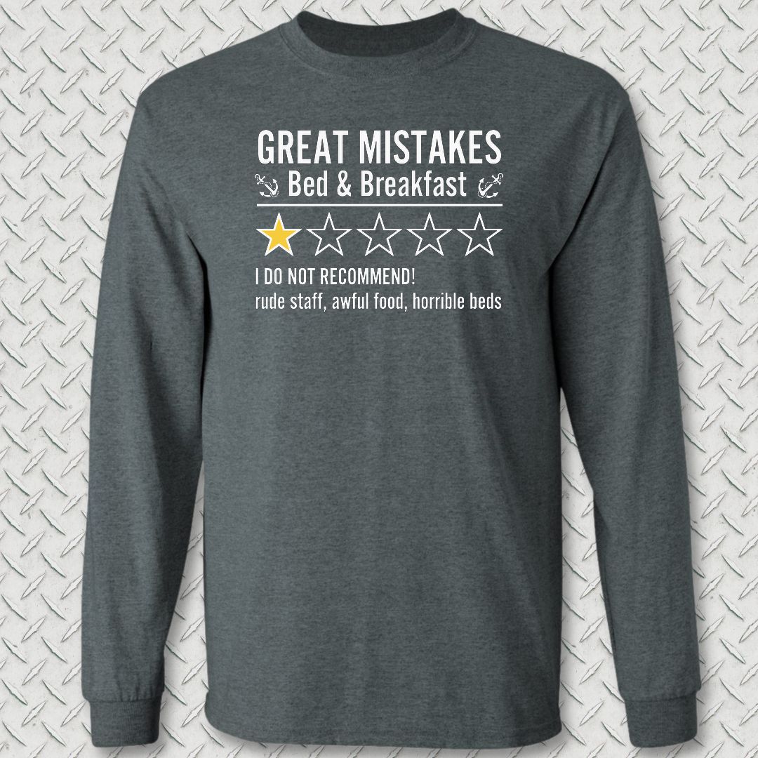 Great Mistakes Review Long Sleeve Tee - Dark Heather