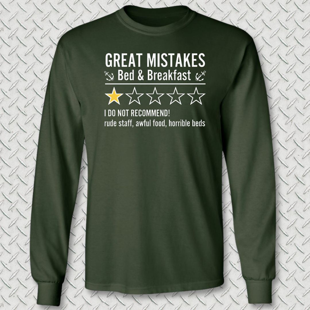 Great Mistakes Review Long Sleeve Tee - Forest Green