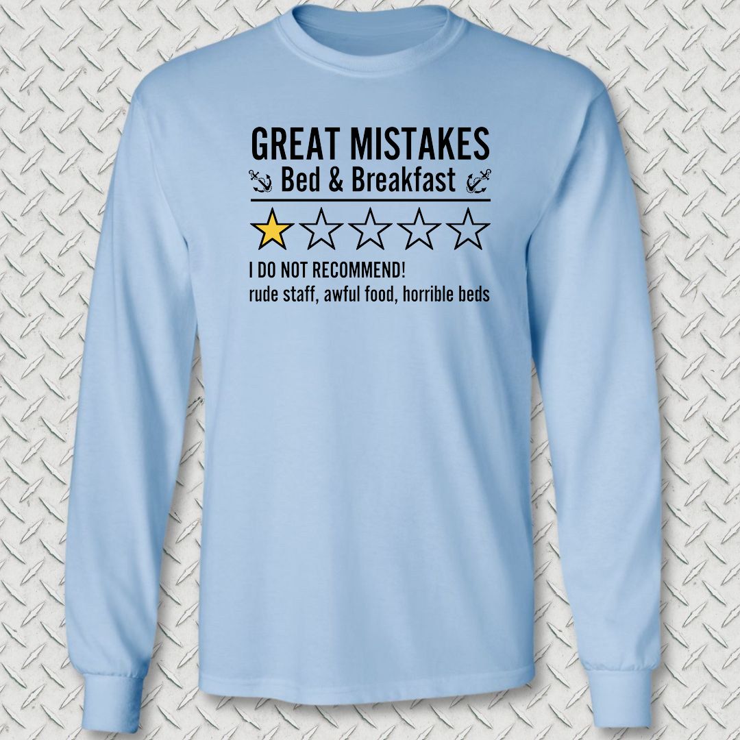 Great Mistakes Review Long Sleeve Tee - Light Blue