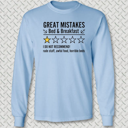 Great Mistakes Review Long Sleeve Tee - Light Blue