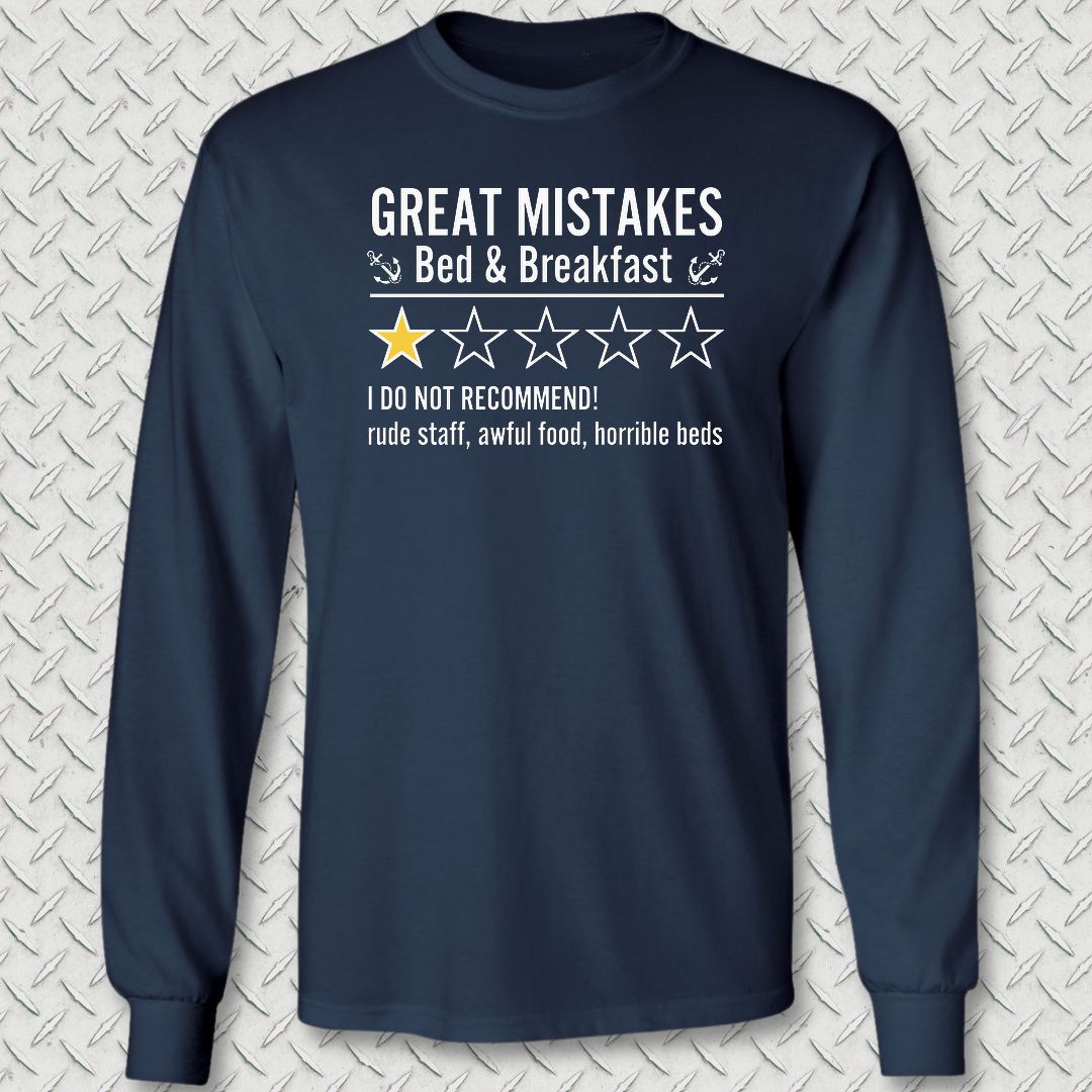 Great Mistakes Review Long Sleeve Tee - Navy