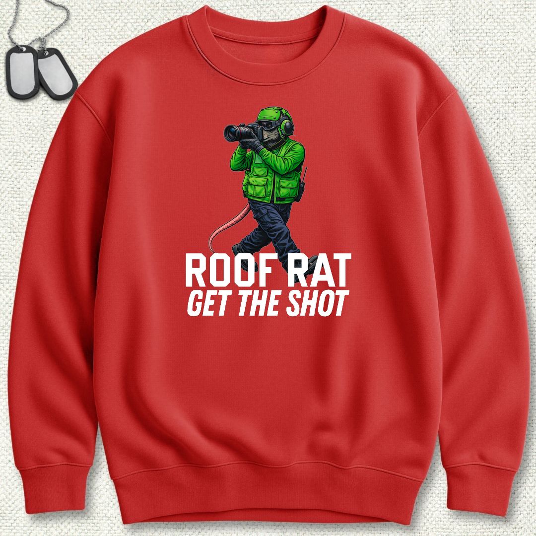 Green Roof Rat - Media Sweatshirt - Red