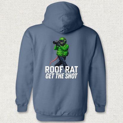Green Roof Rat - Media Hoodie - Heather Navy