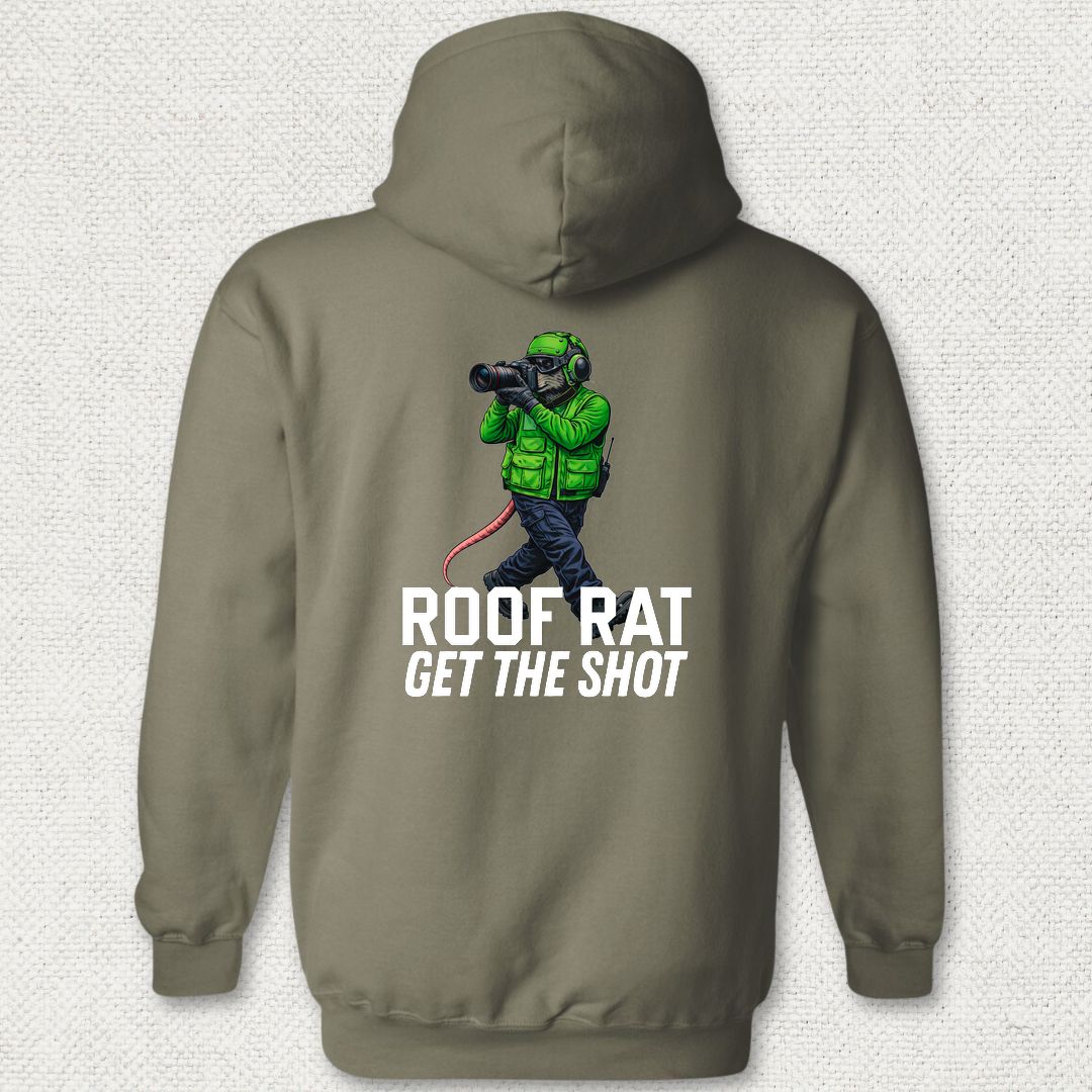 Green Roof Rat - Media Hoodie - Military Green