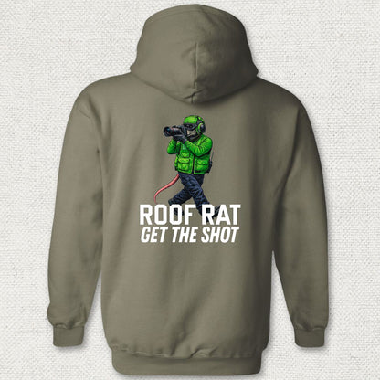 Green Roof Rat - Media Hoodie - Military Green