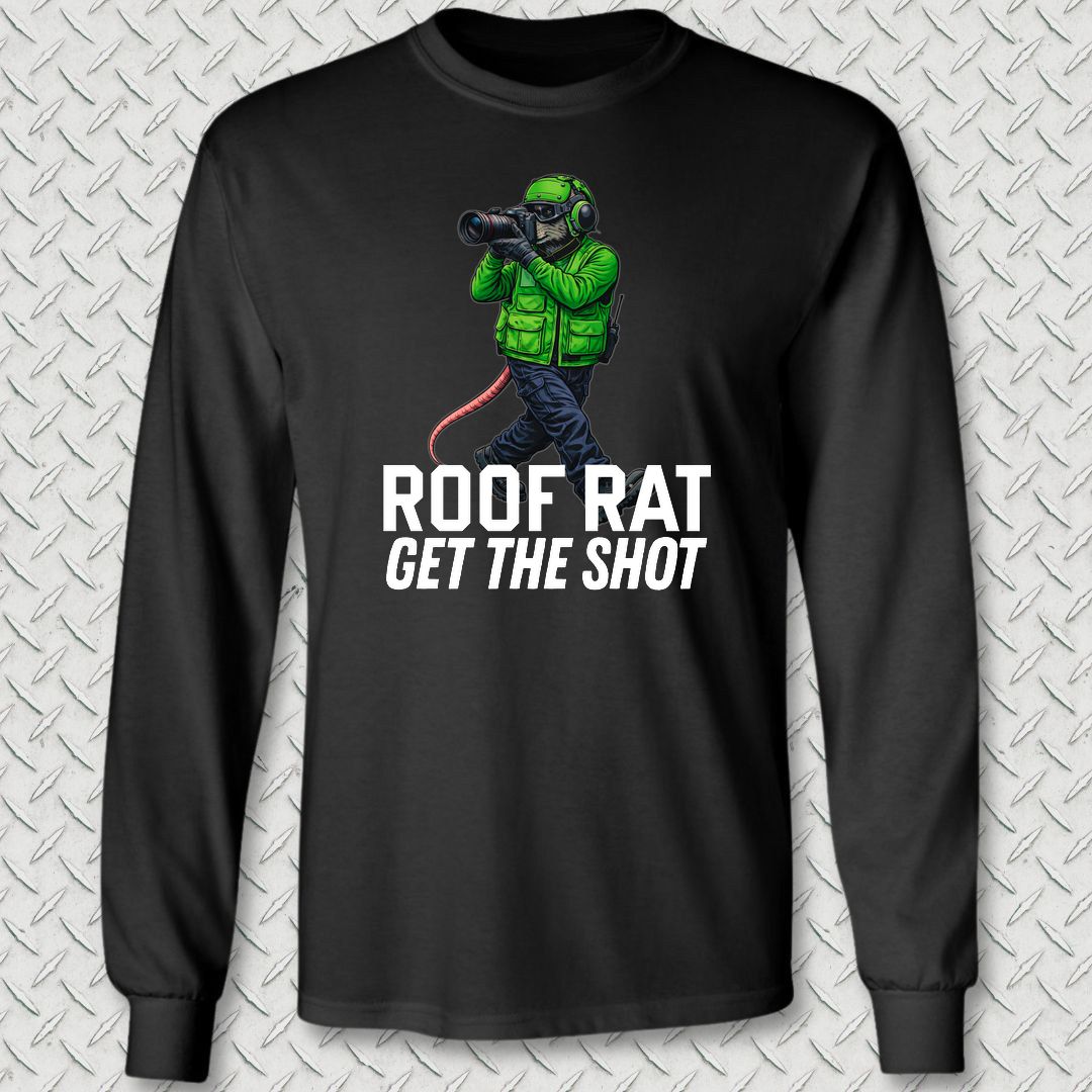 Green Roof Rat - Media Long Sleeve Tee - Black