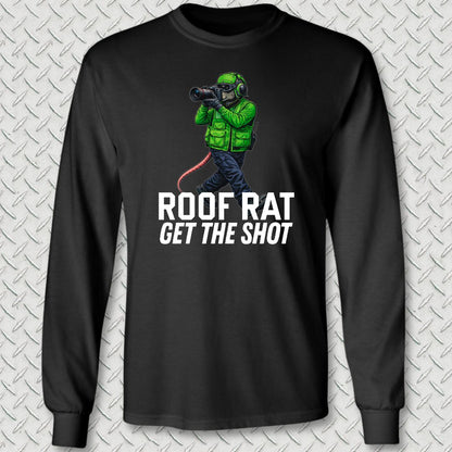 Green Roof Rat - Media Long Sleeve Tee - Black