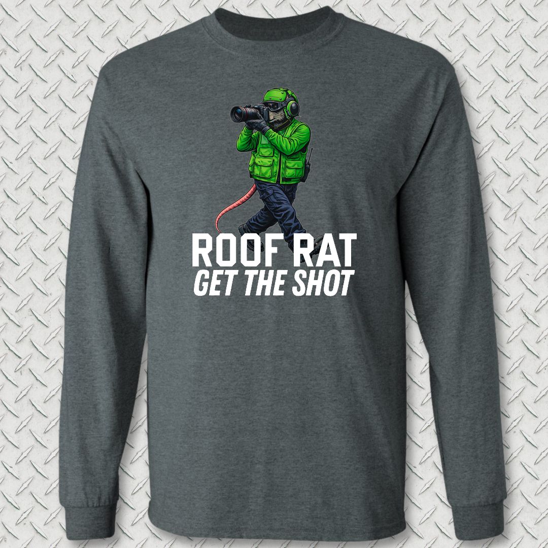 Green Roof Rat - Media Long Sleeve Tee - Dark Heather