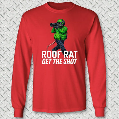 Green Roof Rat - Media Long Sleeve Tee - Red