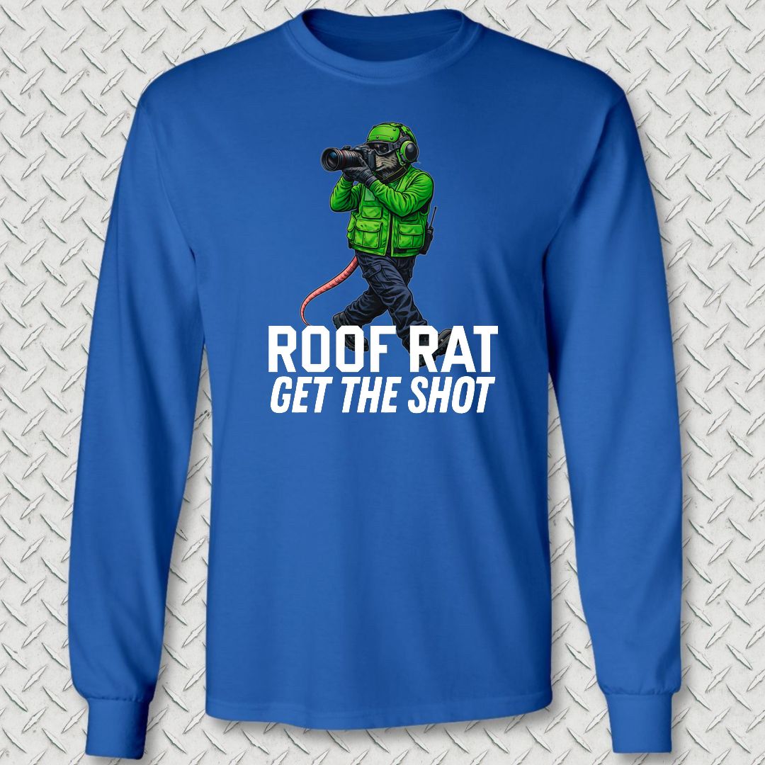 Green Roof Rat - Media Long Sleeve Tee - Royal Blue