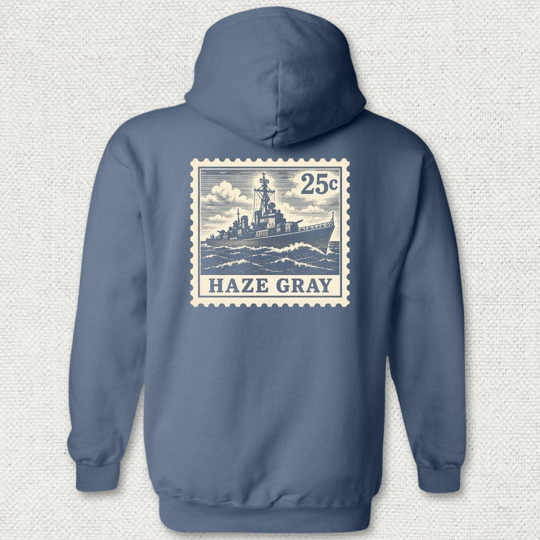 NavyHumor Hoodie Heather Navy / S Haze Gray Stamp Hoodie