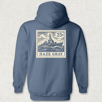 NavyHumor Hoodie Heather Navy / S Haze Gray Stamp Hoodie