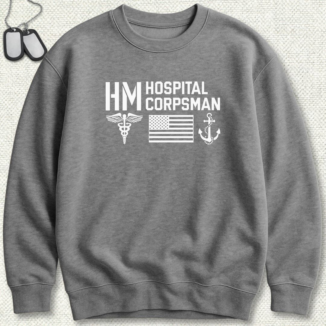 HM - Flag & Anchor Sweatshirt - Graphite Heather