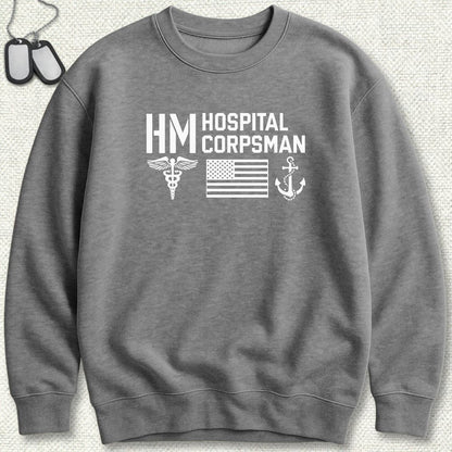 HM - Flag & Anchor Sweatshirt - Graphite Heather