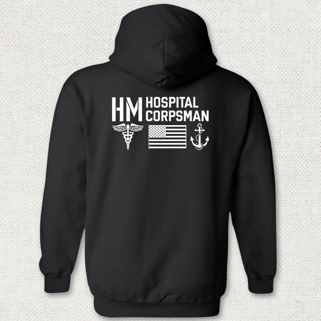 HM - Flag & Anchor Hoodie - Black