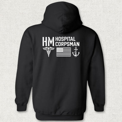 HM - Flag & Anchor Hoodie - Black