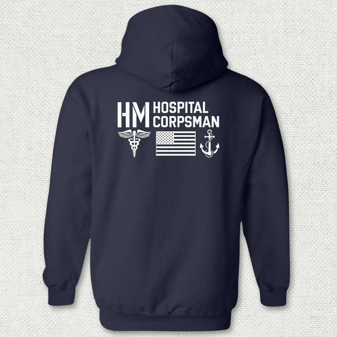HM - Flag & Anchor Hoodie - Navy