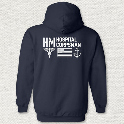 HM - Flag & Anchor Hoodie - Navy