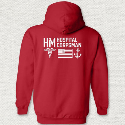HM - Flag & Anchor Hoodie - Red