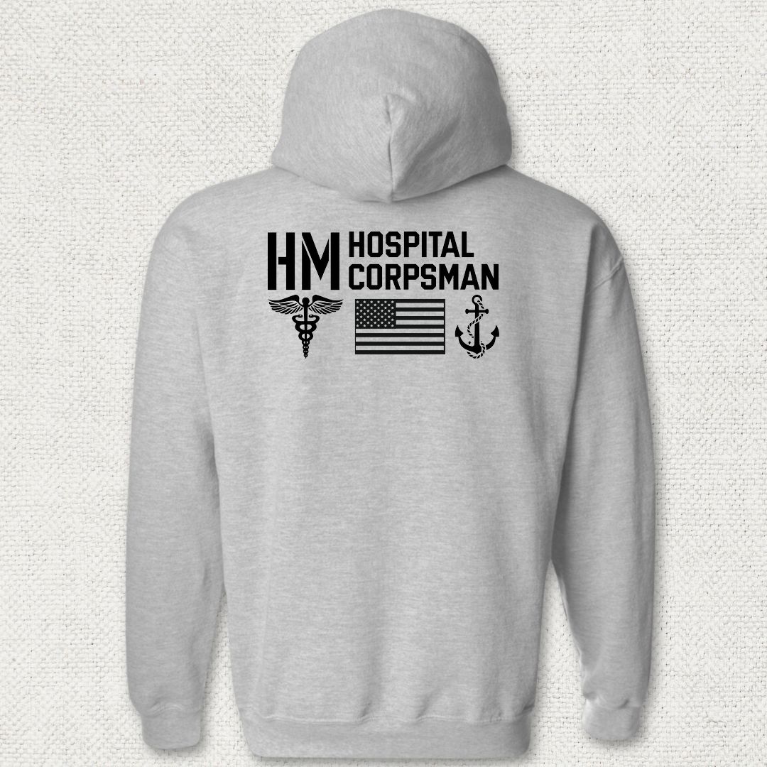 HM - Flag & Anchor Hoodie - Sport Grey