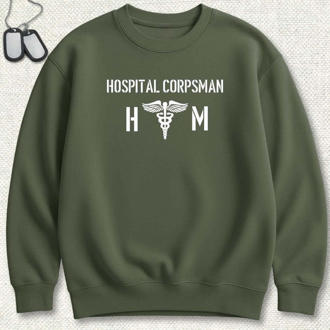 HM - Hospital Corpsman Sweatshirt - Military Green