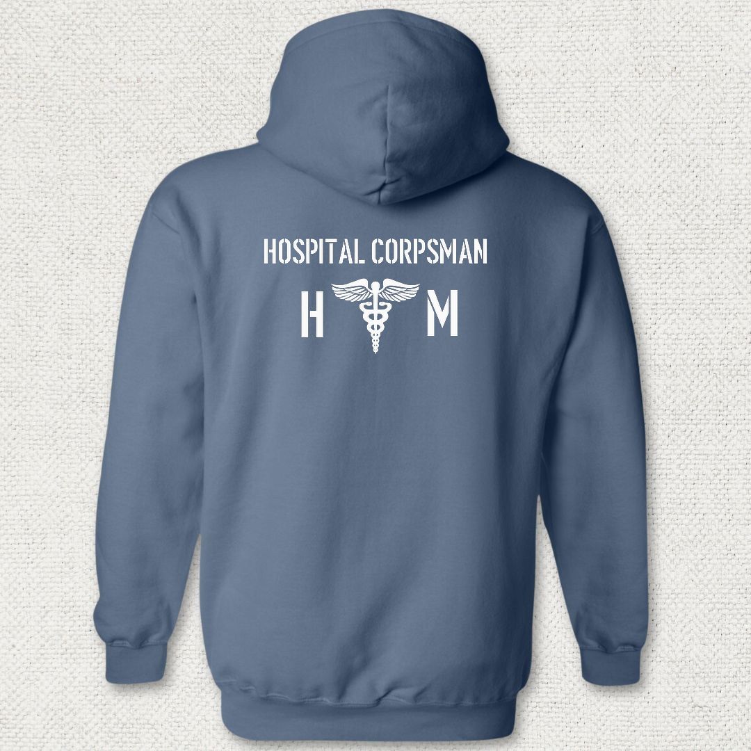 HM - Hospital Corpsman Hoodie - Heather Navy