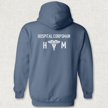 HM - Hospital Corpsman Hoodie - Heather Navy
