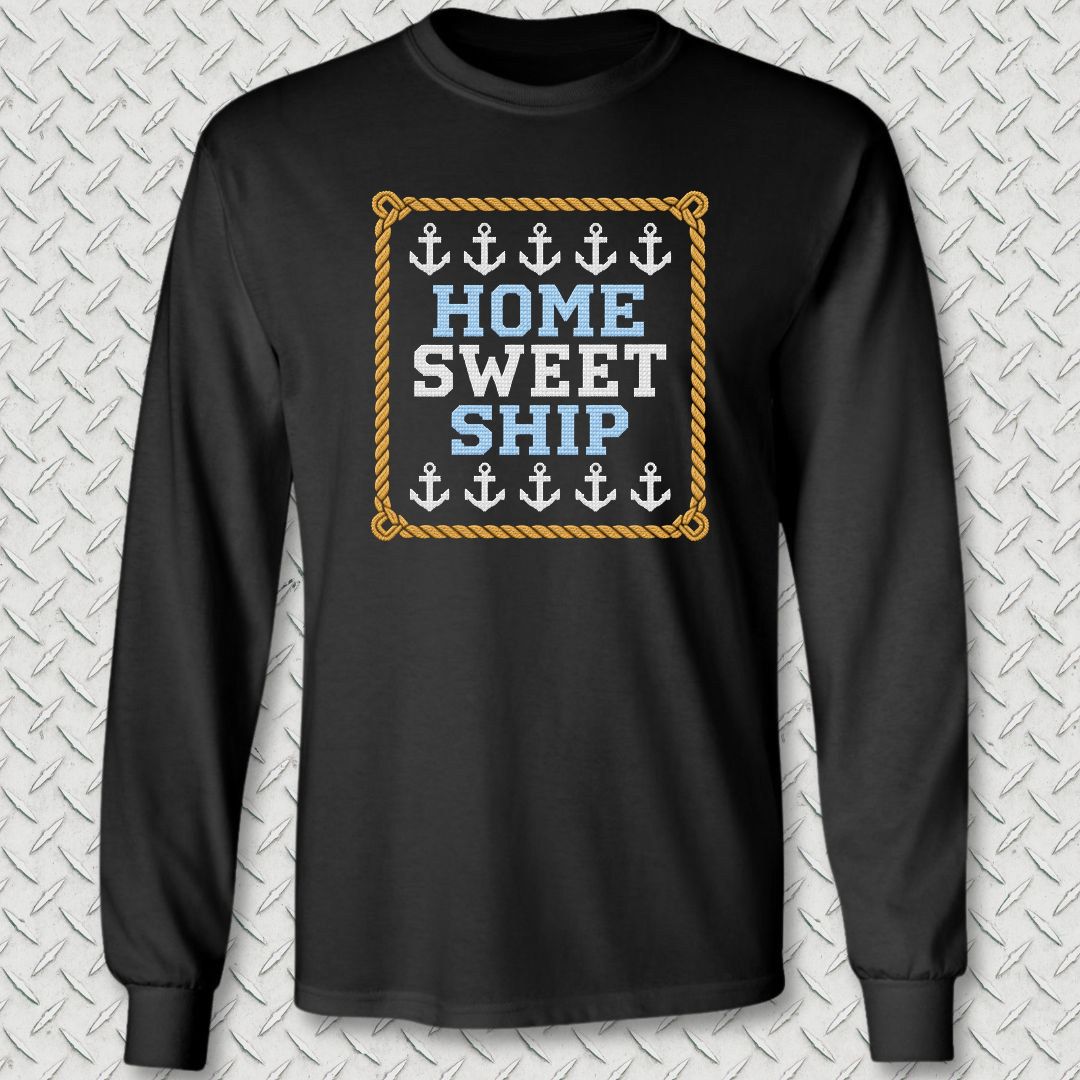 Home Sweet Ship Long Sleeve Tee - Black
