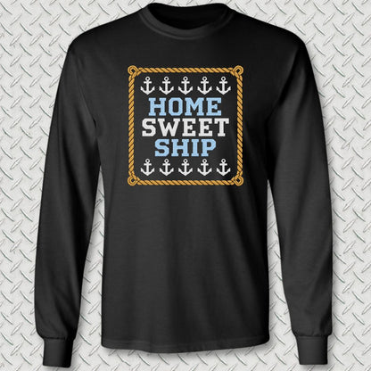 Home Sweet Ship Long Sleeve Tee - Black