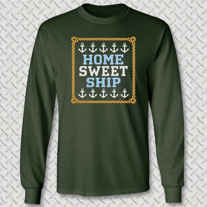 Home Sweet Ship Long Sleeve Tee - Forest Green