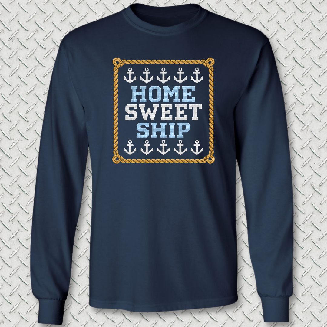 Home Sweet Ship Long Sleeve Tee - Navy