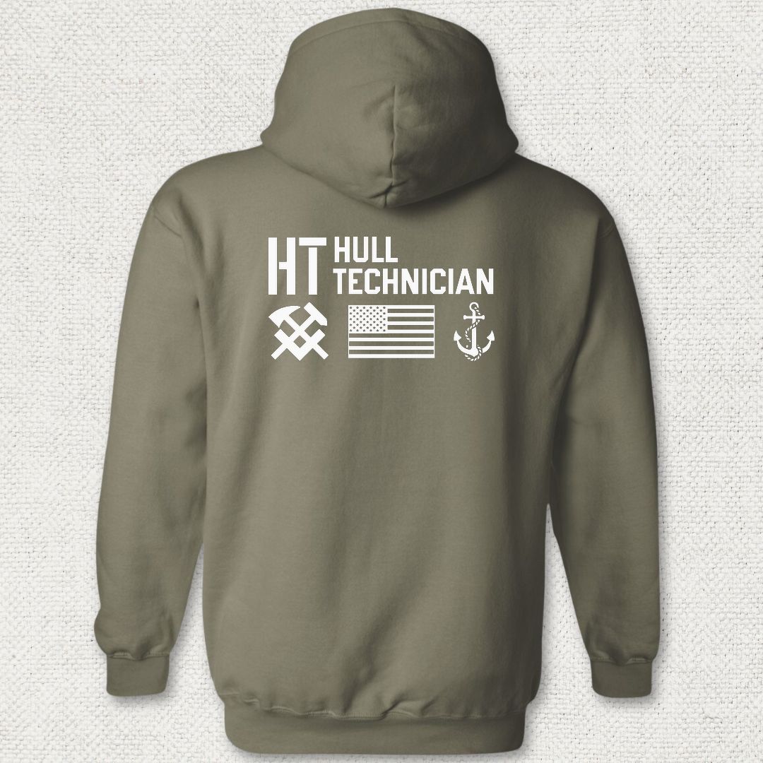 HT - Flag & Anchor Hoodie - Military Green