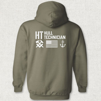 HT - Flag & Anchor Hoodie - Military Green