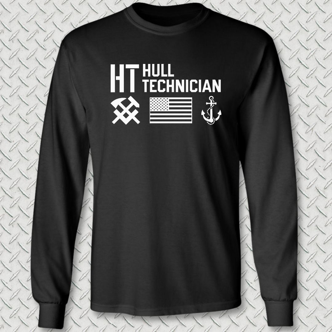 HT - Flag & Anchor Long Sleeve Tee - Black