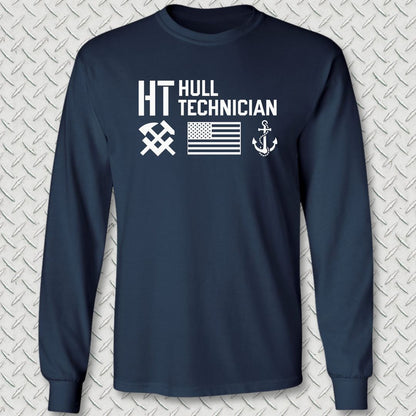 HT - Flag & Anchor Long Sleeve Tee - Navy