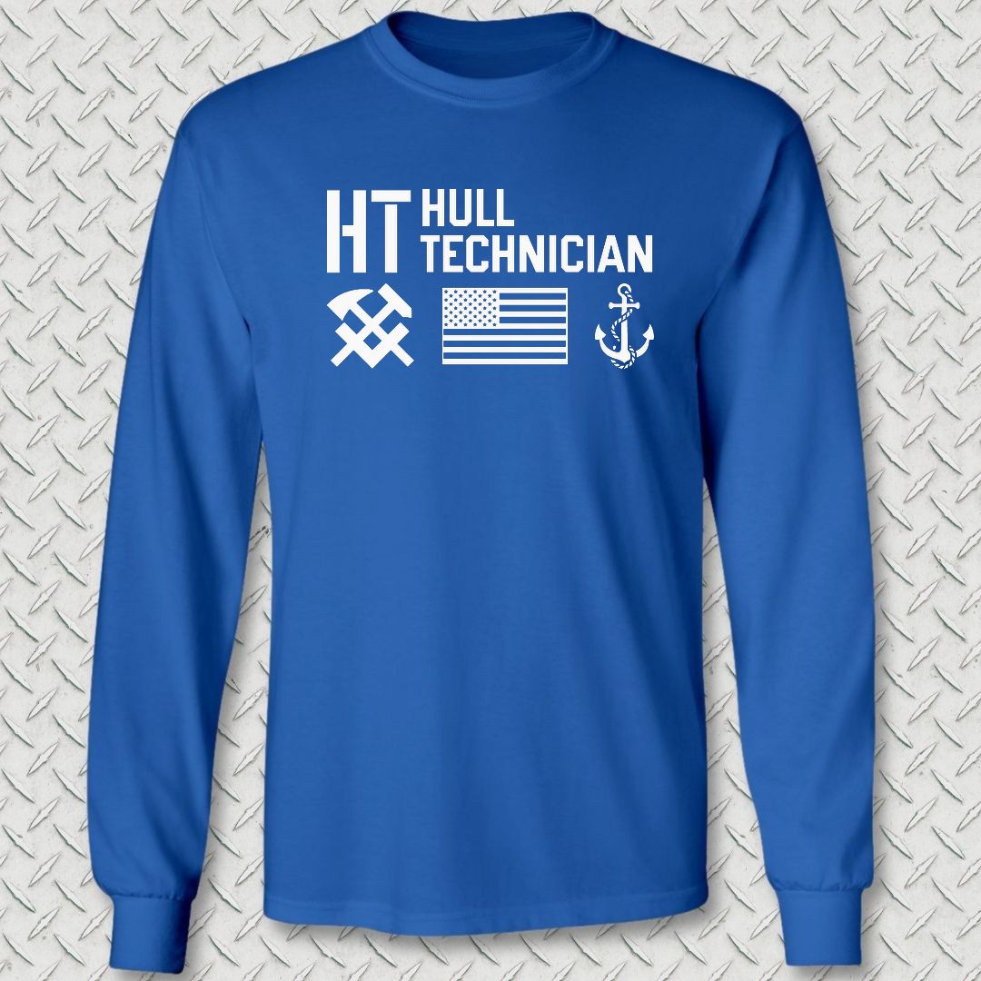 HT - Flag & Anchor Long Sleeve Tee - Royal Blue