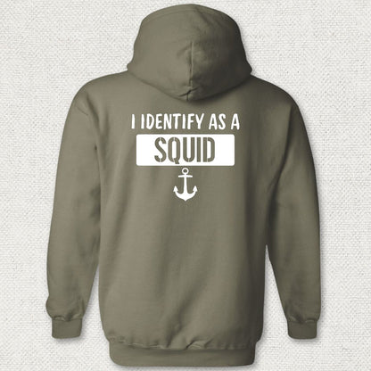 I Identify as a Squid Hoodie - Military Green