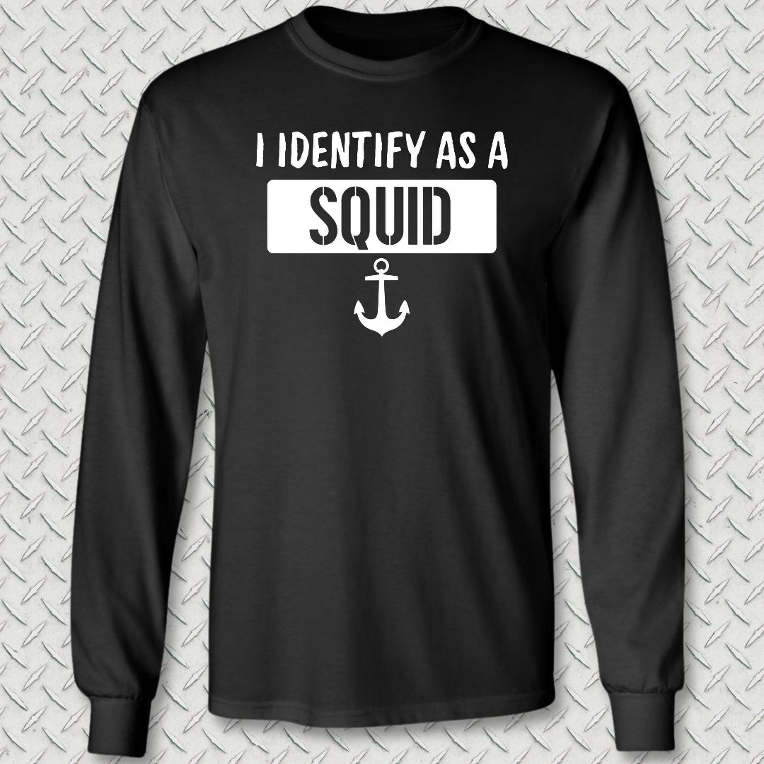I Identify as a Squid Long Sleeve Tee - Black