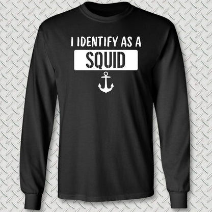 I Identify as a Squid Long Sleeve Tee - Black