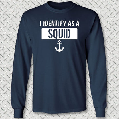 I Identify as a Squid Long Sleeve Tee - Navy