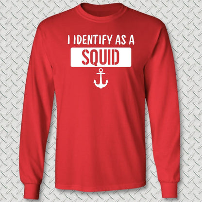I Identify as a Squid Long Sleeve Tee - Red