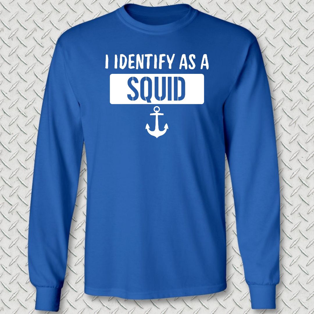 I Identify as a Squid Long Sleeve Tee - Royal Blue