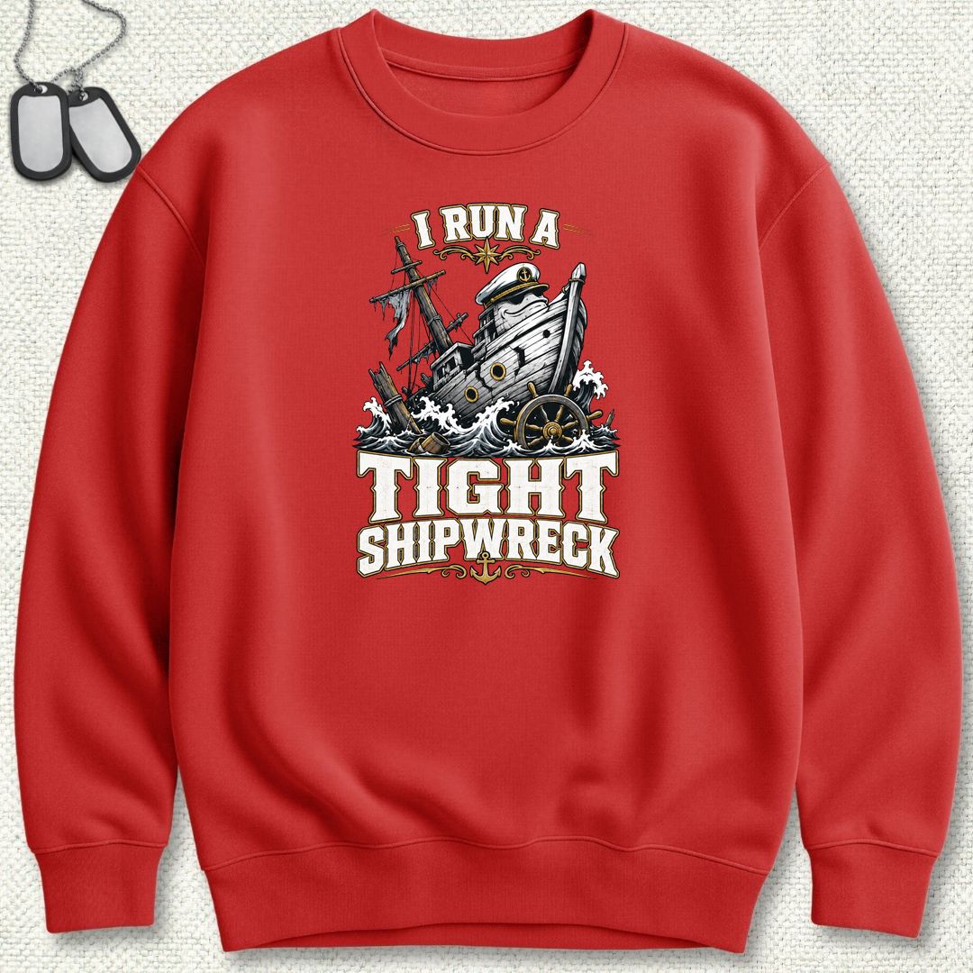 I Run A Tight Shipwreck Sweatshirt - Red